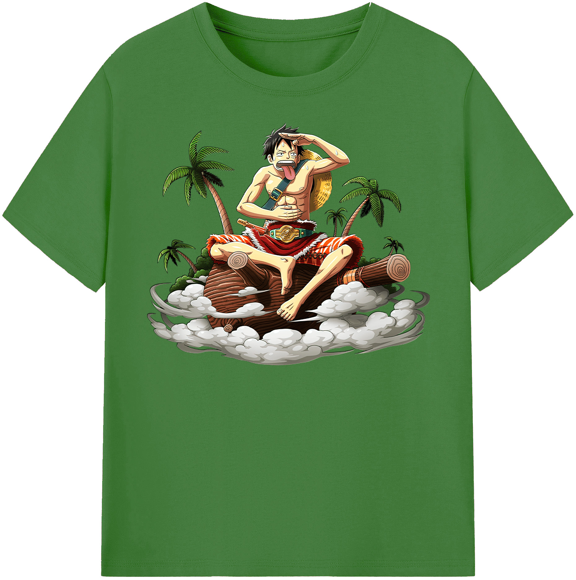 ワンピース モンキー・D・ルフィ ONE PIECE Monkey D. Luffy レディースカジュアルプリントTシャツ（綿100％）